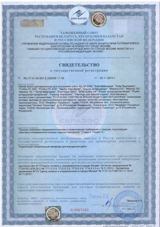 Краска для стен и потолков акриловая Profilux PL-07А матовая супербелая 1,4 кг. 3