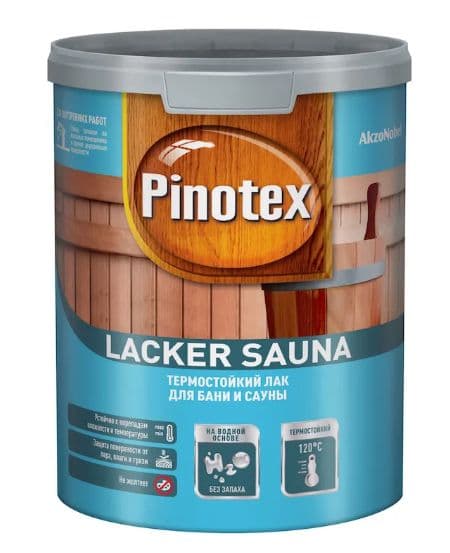 Лак для бань и саун на водной основе Pinotex Lacker Sauna 20 полуматовый 1 л. 2