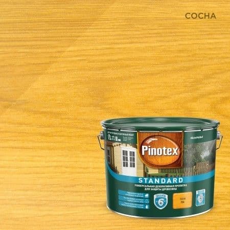 Пропитка декоративная для защиты древесины Pinotex Standard сосна 9 л. 2