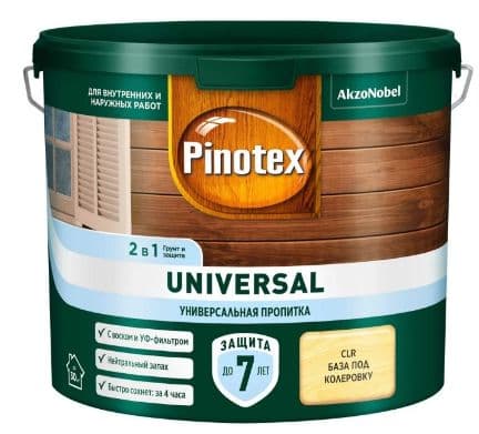 Пропитка защитная для дерева Pinotex / Omnitex Universal 2 в 1 база под колеровку 2,5 л 2