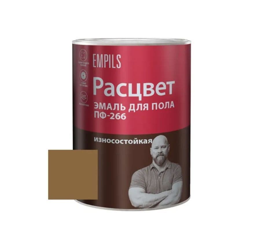 Эмаль для деревянного пола алкидная Расцвет золотисто-коричневая 2,7 кг.