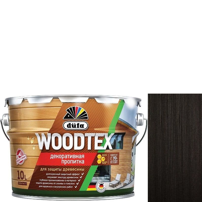 ДЮФА / Dufa пропитка декоративная для защиты древесины алкидная Dufa Woodtex венге (9л) 4