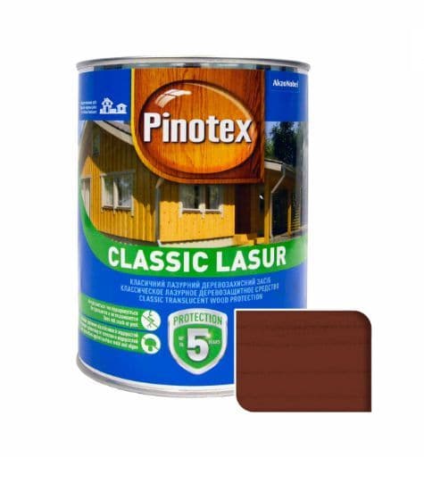 Пропитка декоративная для защиты древесины Pinotex Classic AWB красное дерево 1 л.