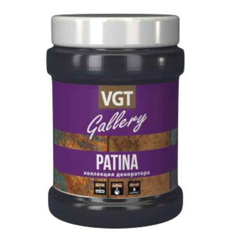 ВГТ Галерея Патина/ Состав лессирующий VGT Gallery матовый с эффектом чернения PATINA "Коллекция декоратора", 0.2 кг