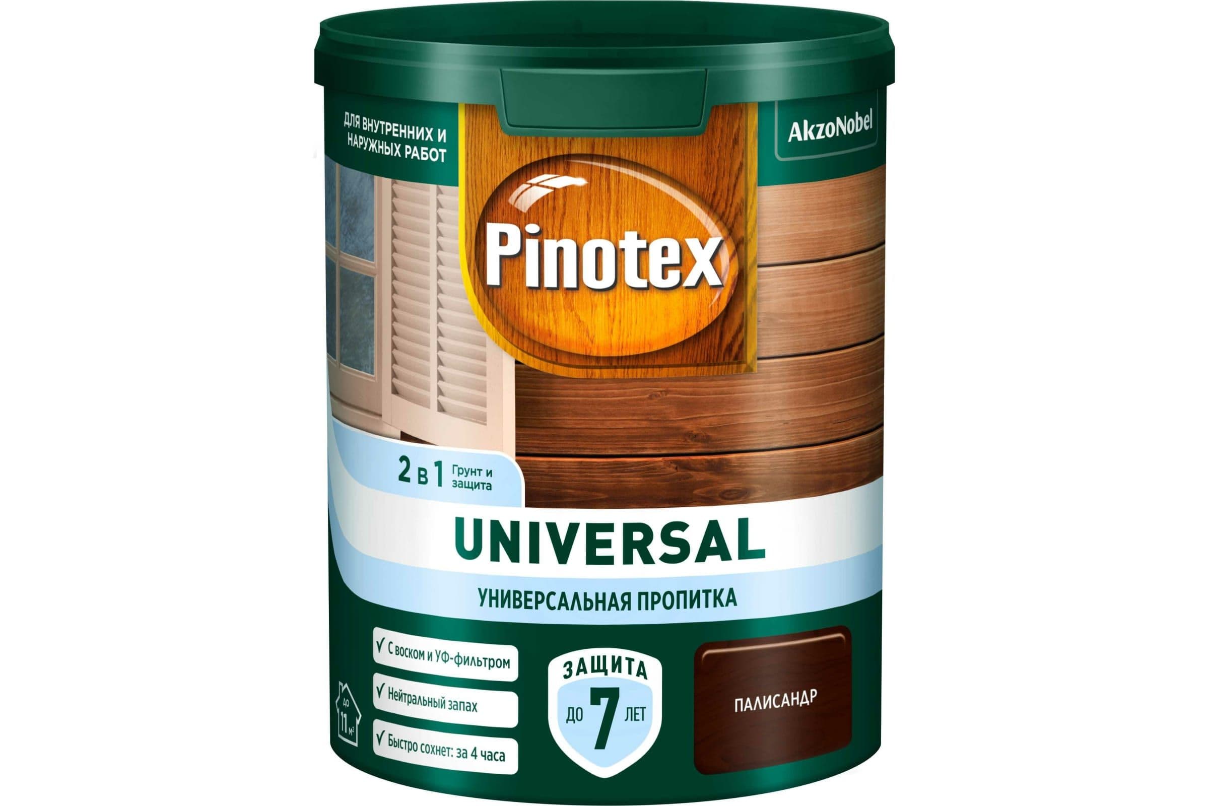 Пропитка защитная для дерева Pinotex / Omnitex Universal 2 в 1 палисандр 0,9 л 4