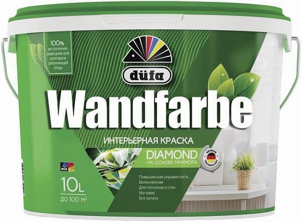 Краска для стен и потолков водно-дисперсионная Dufa Wandfarbe D1a матовая 10 л.
