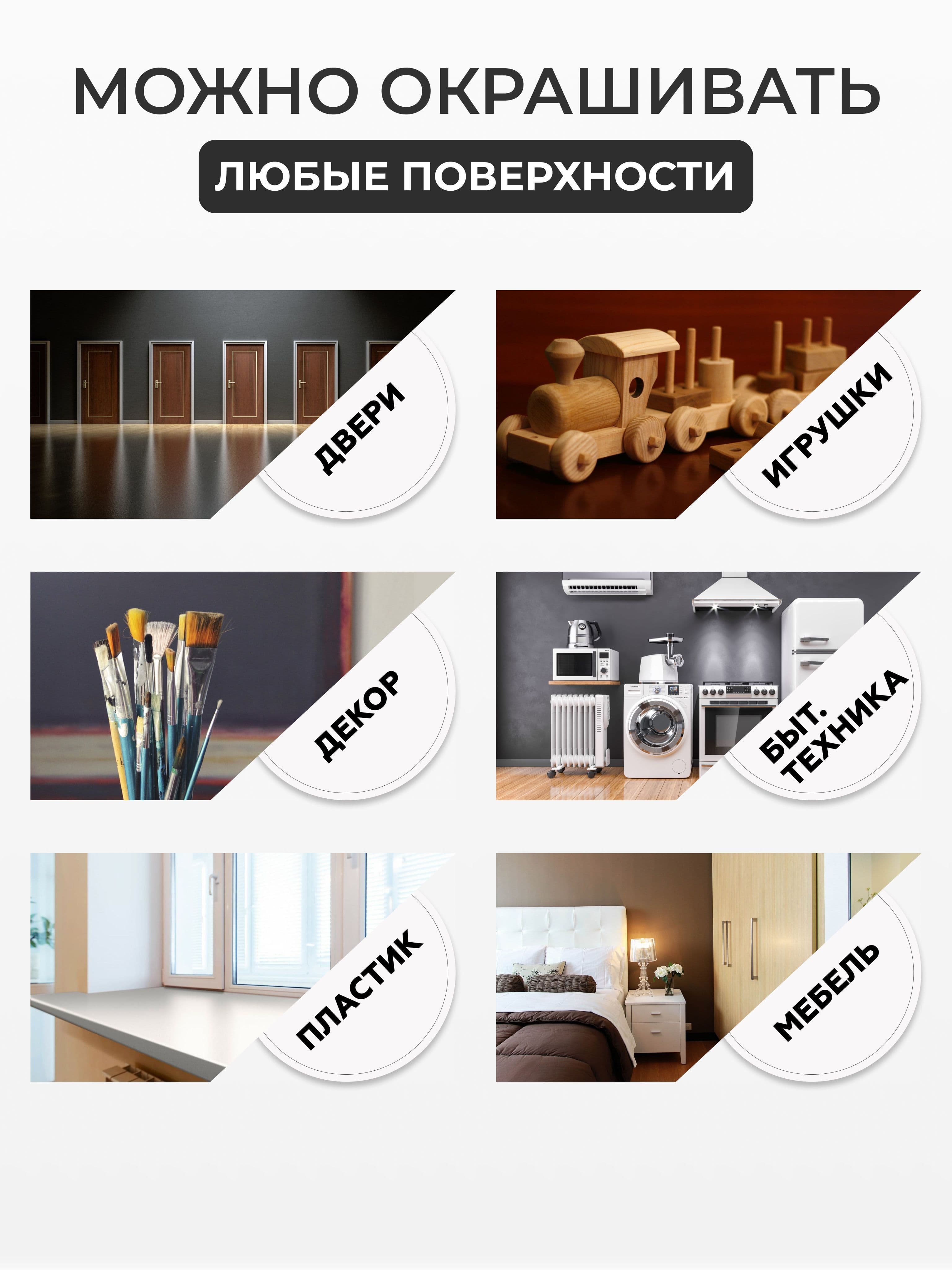 Краска для мебели, дерева и декора акриловая быстросохнущая без запаха LUNE COLOREE, цвет Песок пустыни (светло-желтая), 3 шт. по 1кг 5