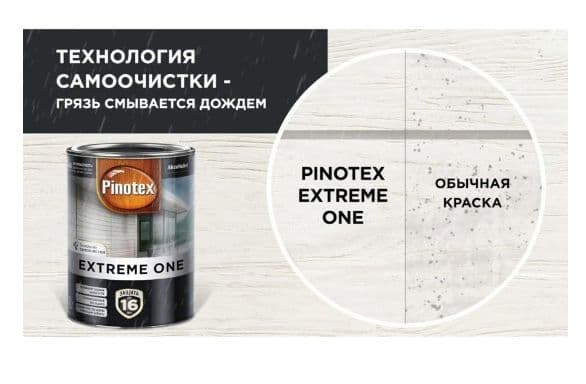 Пропитка декоративная для защиты древесины Pinotex Extreme One база BW полуматовая 9 л 4