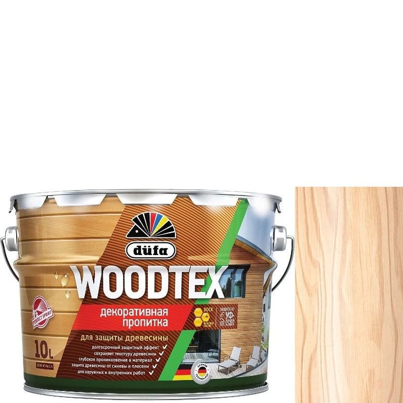 ДЮФА / Dufa пропитка декоративная для защиты древесины алкидная Dufa Woodtex бесцветная (9л) 5