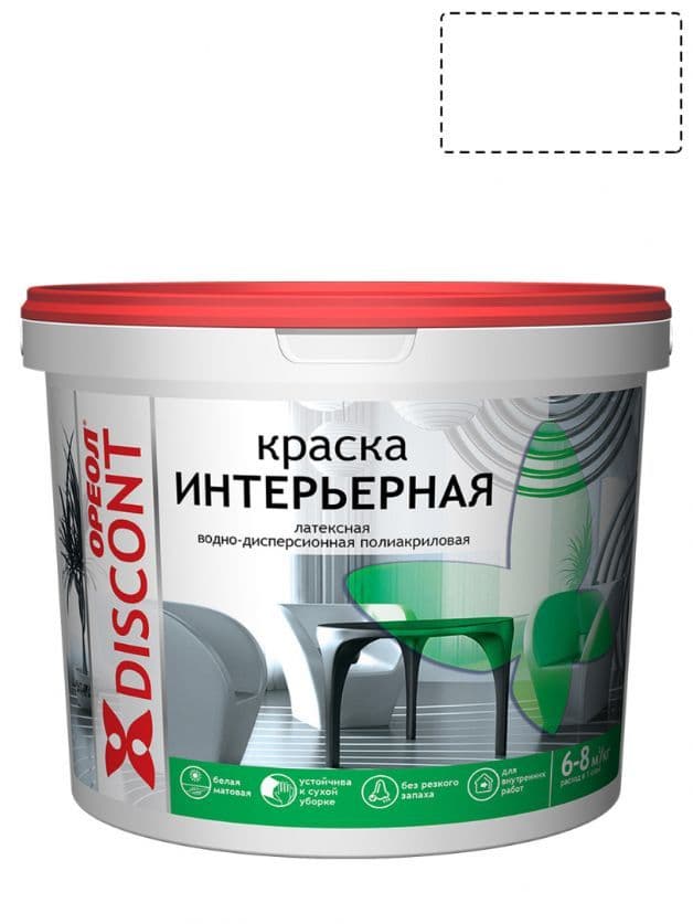 Краска для стен и потолков полиакриловая Ореол Дисконт матовая белая 13 кг