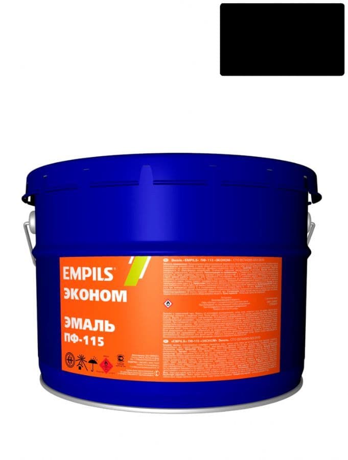 Эмаль ПФ-115 универсальная алкидная Empils Эконом черная 20 кг.