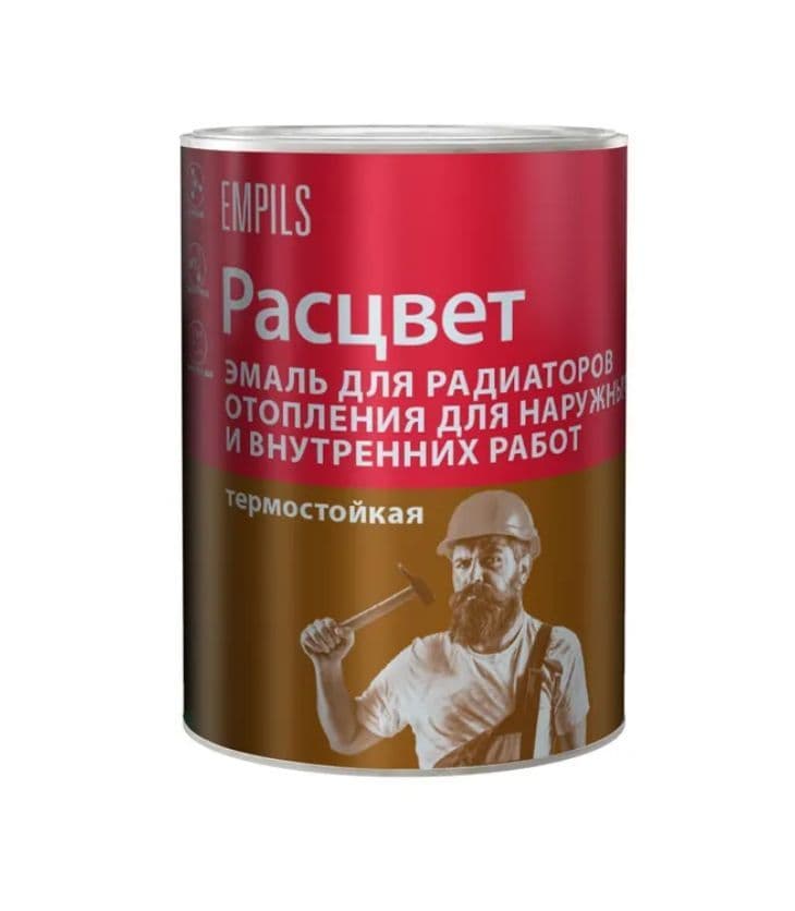 Эмаль для радиаторов алкидная для наружных и внутренних работ Расцвет глянцевая белая 1 кг.