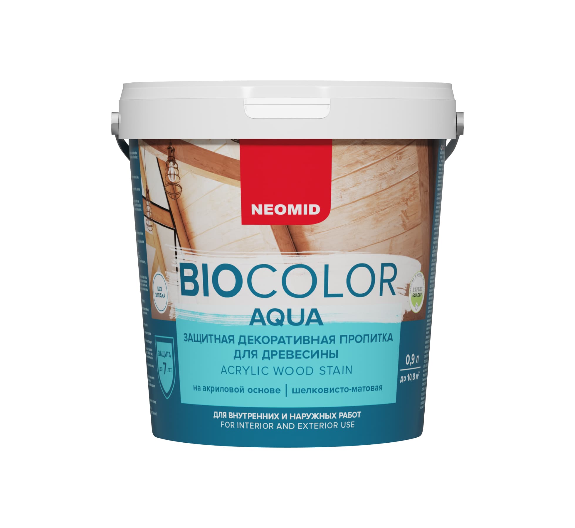 Neomid декоративная пропитка для дерева BIO COLOR AQUA/ Био Колор Аква, белый 0,9л 2