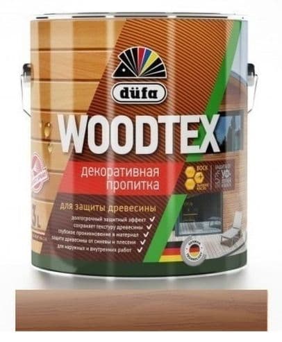 ДЮФА / Dufa пропитка декоративная для защиты древесины алкидная Dufa Woodtex махагон (3л) 5