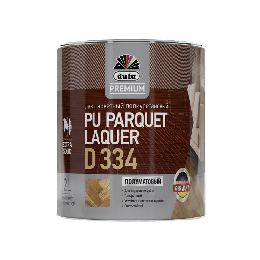 Лак паркетный полиуретановый Dufa Premium PU Parquet Laquer D334 полуматовый 0,75 л