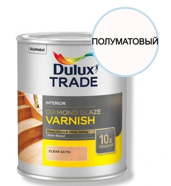 Лак паркетный на водной основе Dulux Diamond Glaze полуматовый 1 л.