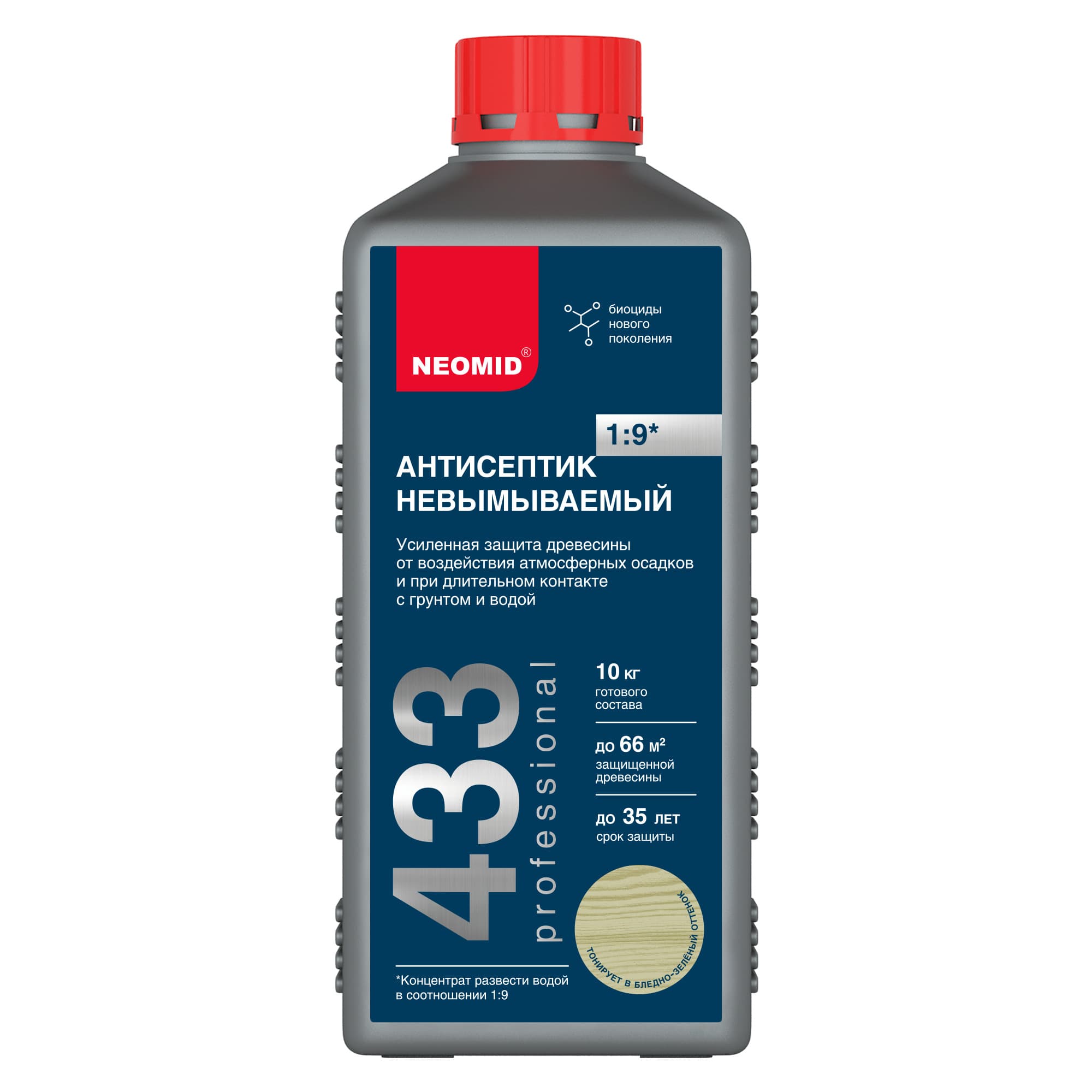 NEOMID 433 Антисептик Невымываемый Усиленный Неомид, 1л концентрат 1:9
