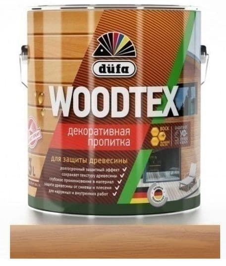 ДЮФА / Dufa пропитка декоративная для защиты древесины алкидная Dufa Woodtex тик (0,9л) 4