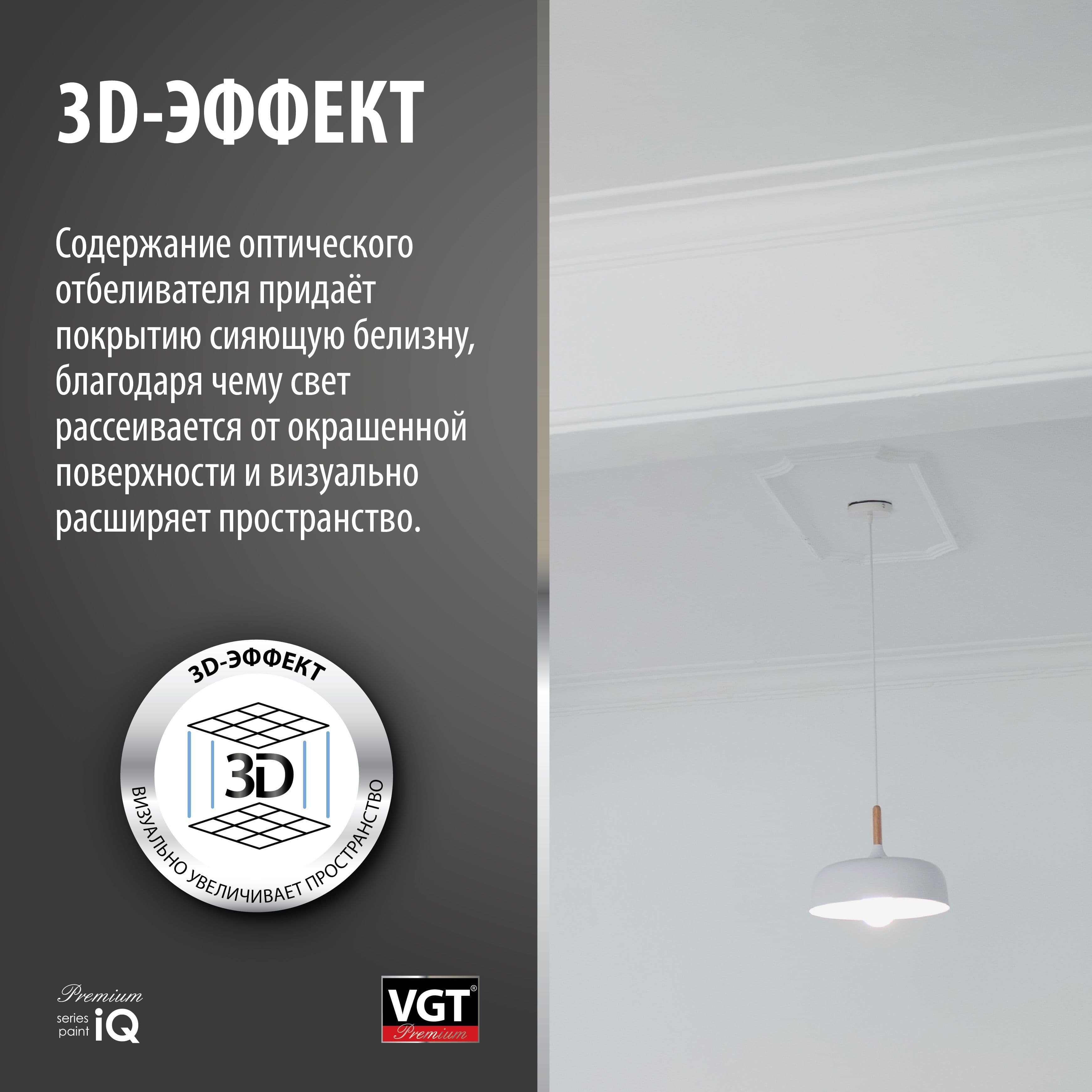 ВГТ Премиум/ Краска VGT PREMIUM для потолков и стен iQ103 сияющая белизна 2л 4