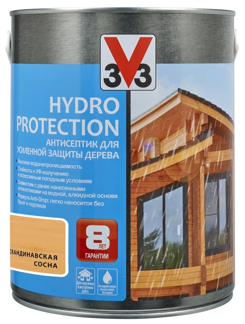 Антисептик V33 для дерева HYDRO PROTECTION Скандинавская сосна 2,5 литра