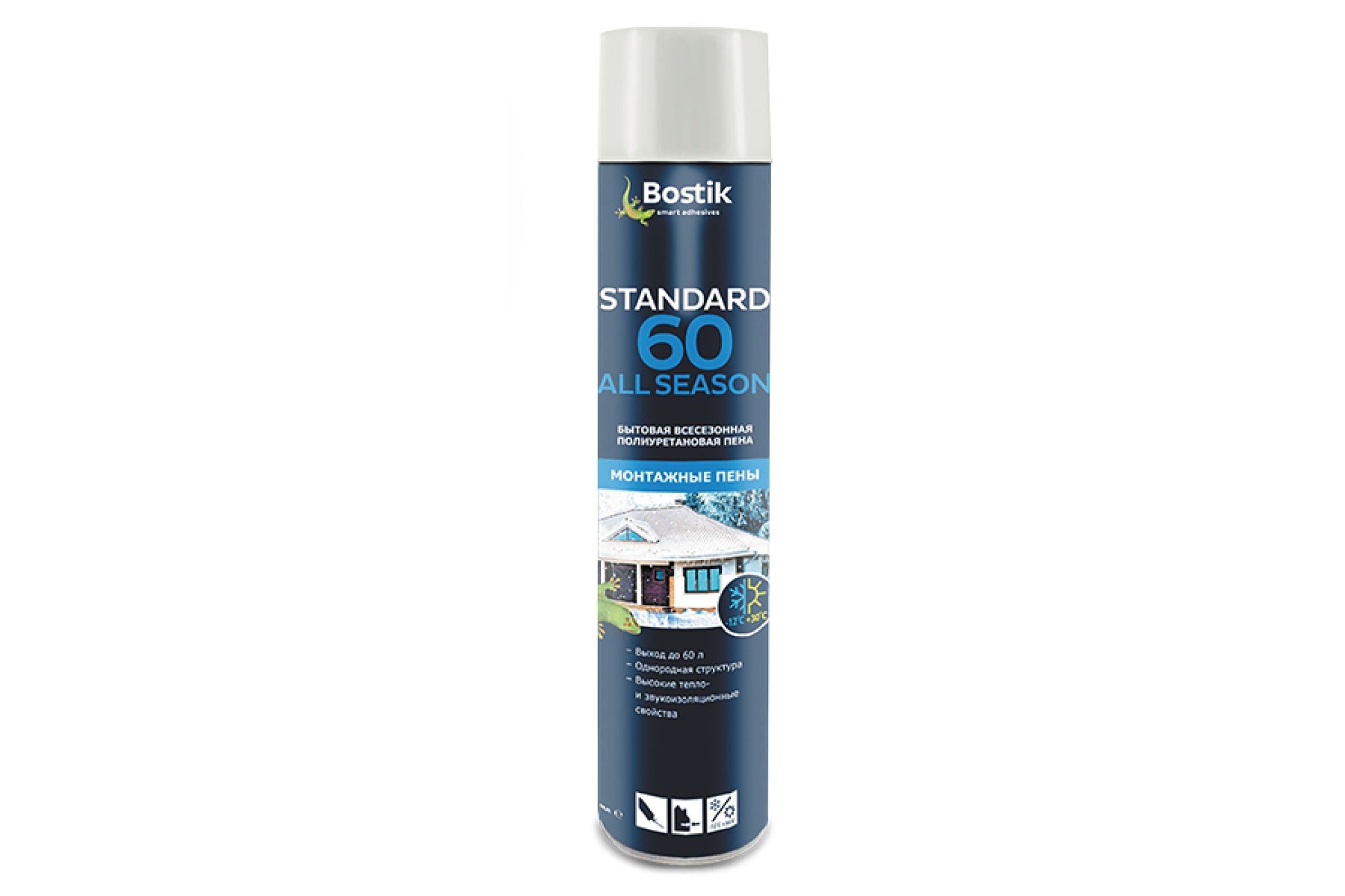 Пена стандартная Bostik Standard All Seasons 60 всесезонная 750 мл. выход 60 л.