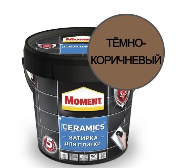 Затирка для узких швов до 5 мм. Момент Ceramics темно-коричневая 1 кг.