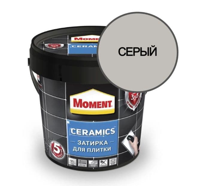 Затирка для узких швов до 5 мм. Момент Ceramics серая 1 кг.