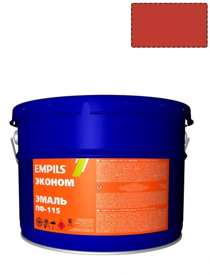 Эмаль ПФ-115 универсальная алкидная Empils Эконом красная 20 кг.