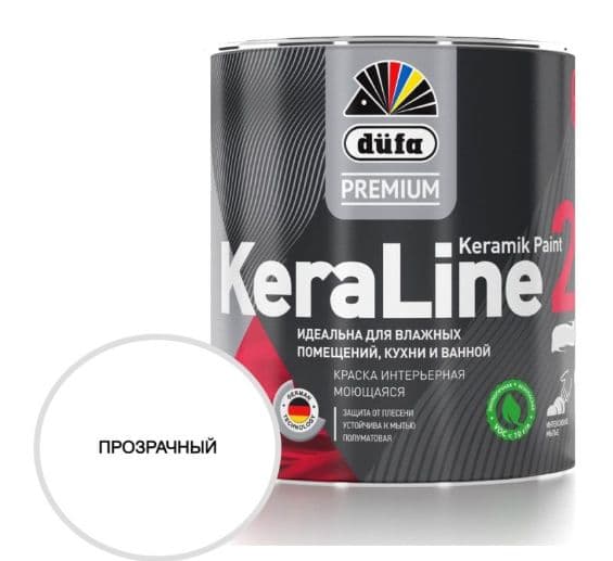 Краска для влажных помещений Dufa Premium KeraLine Keramik Paint 20 полуматов. 0,9 л.