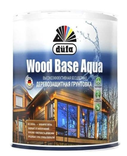 Грунт для защиты древесины Dufa Wood Base Aqua бесцветная 0,9 л.