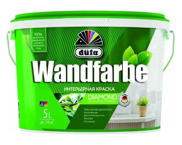 Краска для стен и потолков водно-дисперсионная Dufa Wandfarbe D1a матовая 5 л.