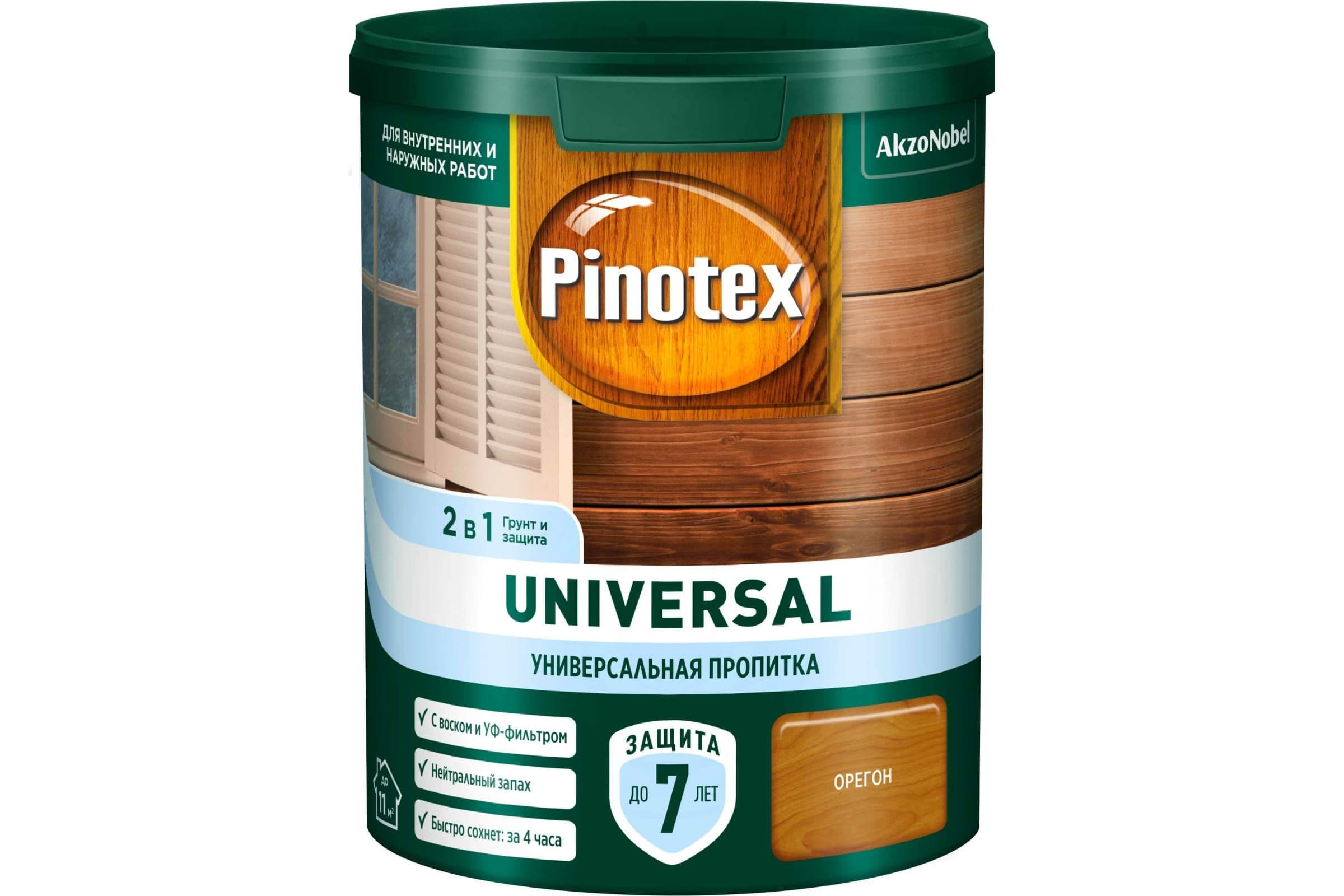Пропитка защитная для дерева Pinotex / Omnitex Universal 2 в 1 орегон 0,9 л 3