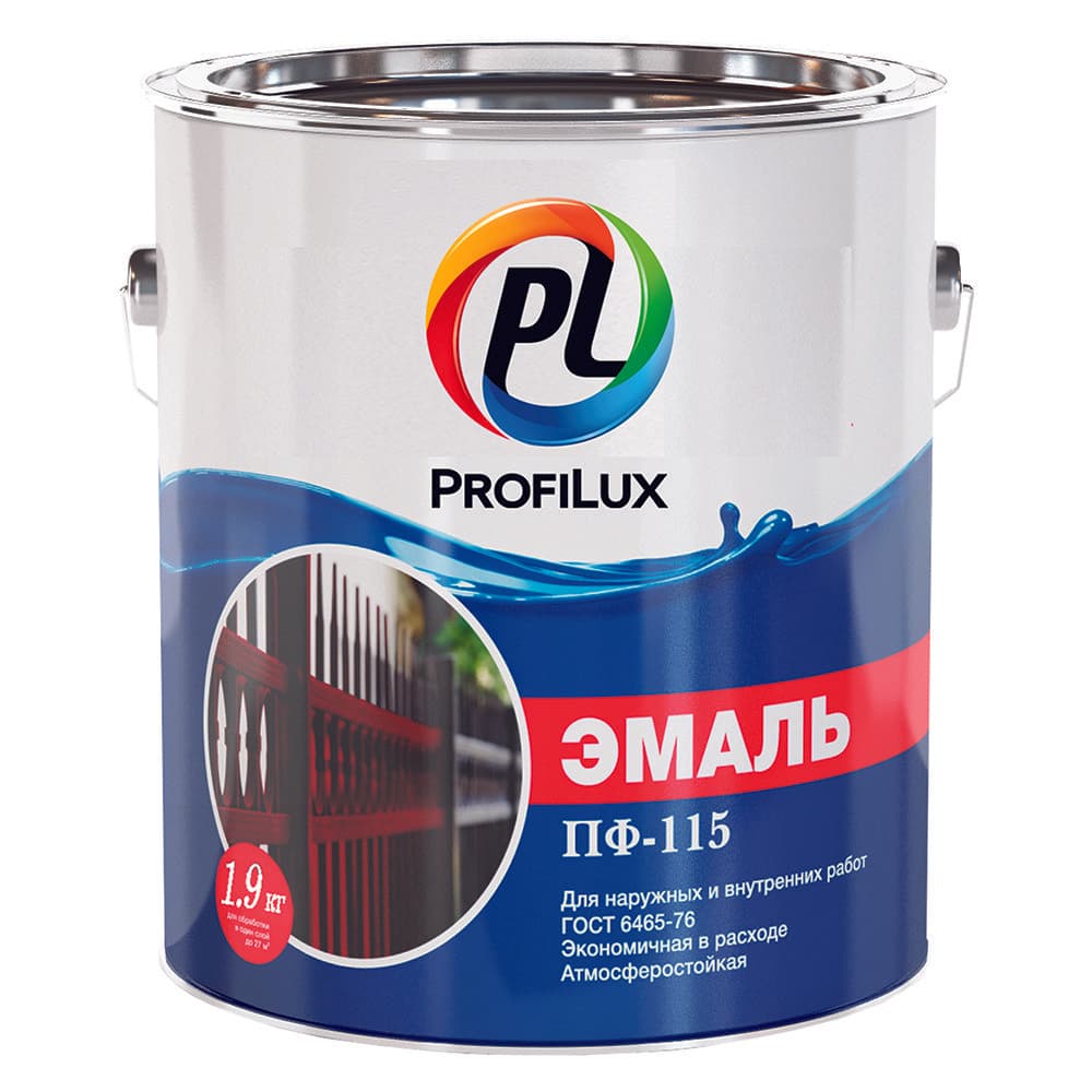 Эмаль ПФ-115 универсальная алкидная Profilux глянцевая синяя 1,9 кг. 2