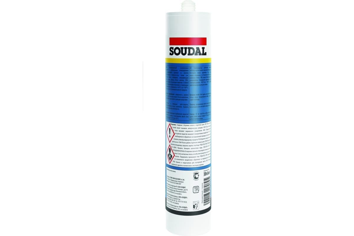 Герметик силиконовый нейтральный Soudal Silirub 2 F бесцветный 300 мл 2