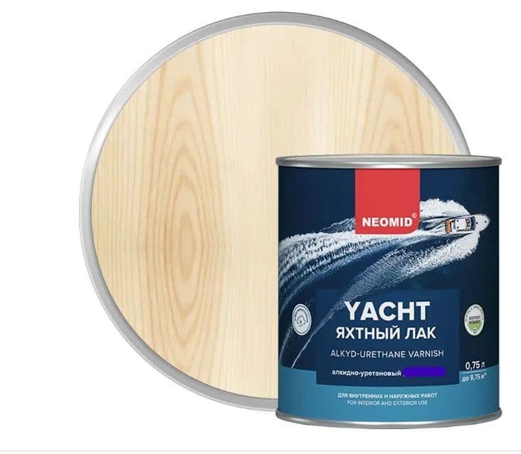 Neomid Яхтный лак глянцевый алкидно-уретановый Неомид, прозрачный 0.75 л. 1