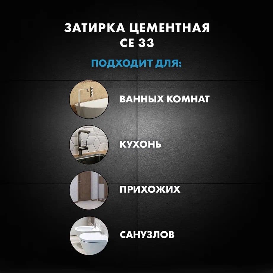 Затирка для узких швов до 1-6 мм. Церезит СЕ 33 10 манхет 2 кг 4