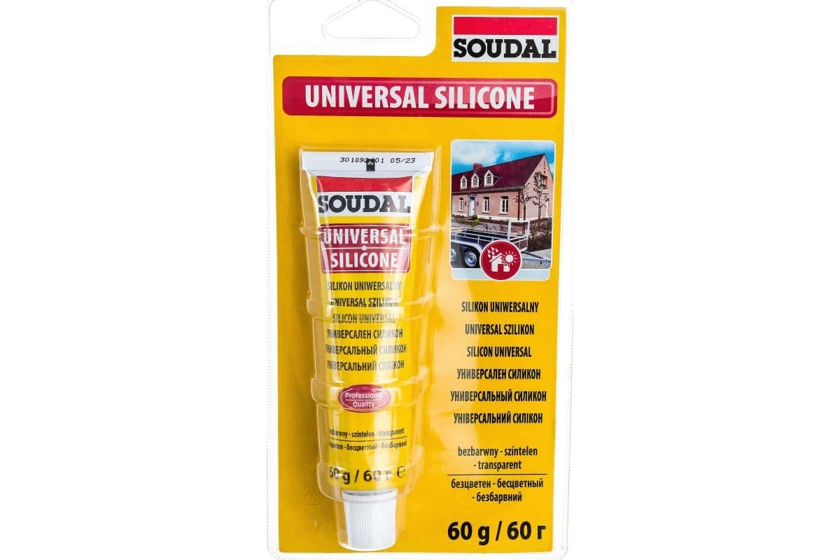 Герметик силиконовый универсальный Soudal бесцветный 60 г. 1