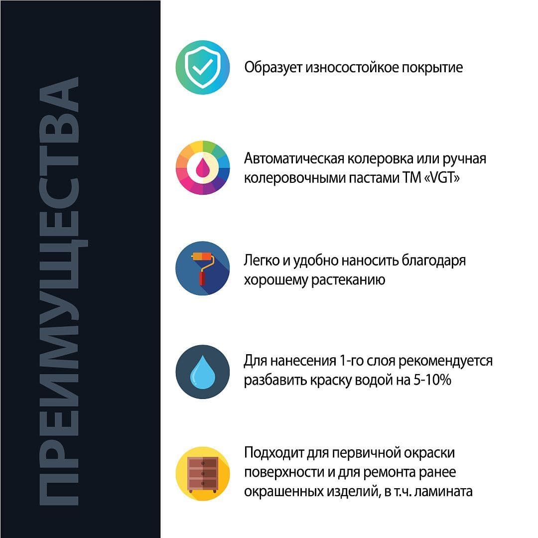 ВГТ / Краска для мебели и декора, кухни дверей дерева обоев, стен и потолков, без запаха, полуматовая, быстросохнущая цвет бесцветный (2,5 кг) 4