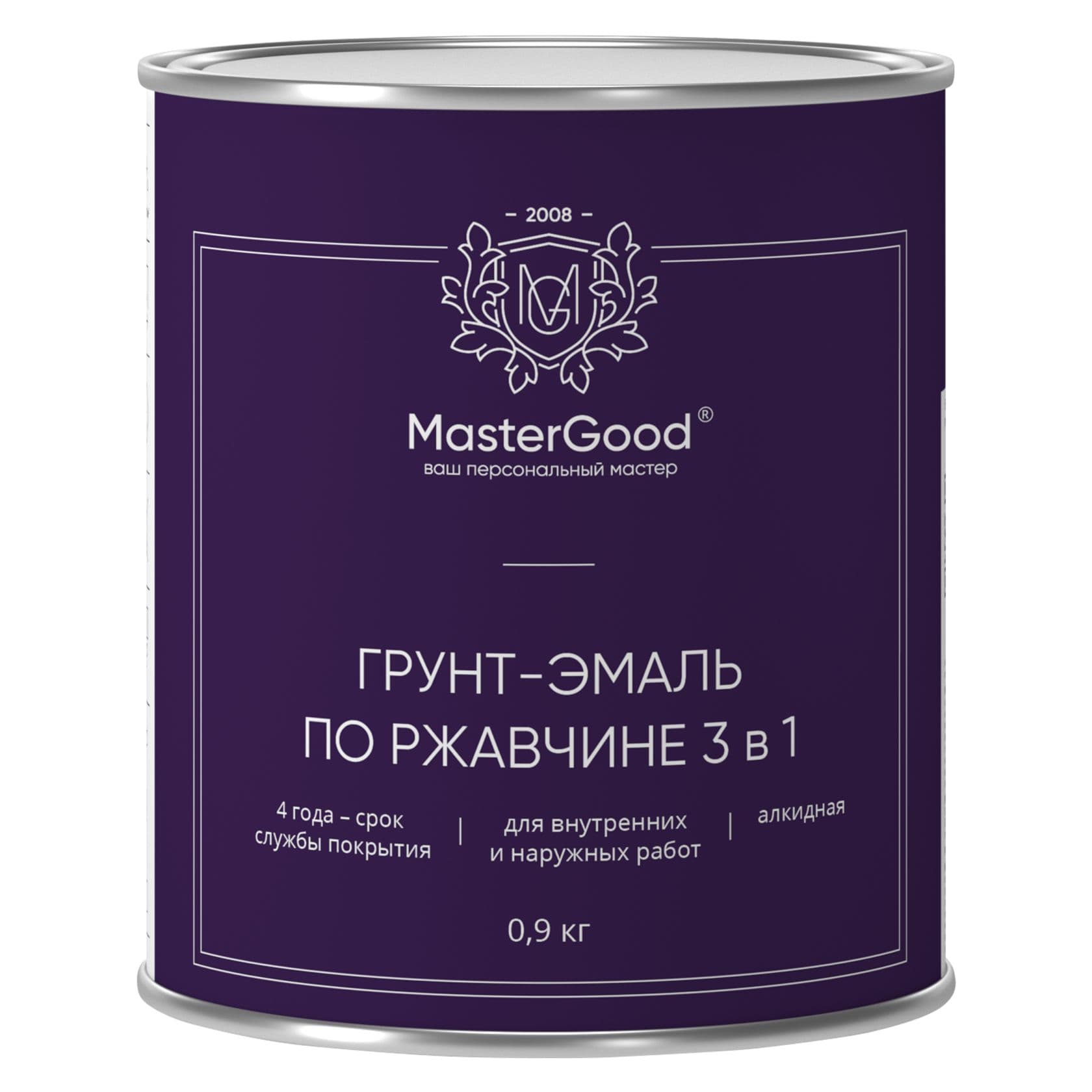 Мастер Гуд/ MasterGood Грунт-эмаль 3в1 по ржавчине темно-коричневая (0,9 кг) 2