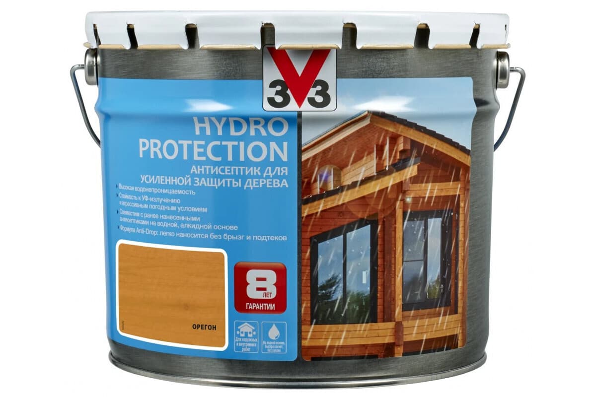 Антисептик V33 для дерева HYDRO PROTECTION Орегон 9 литров 1