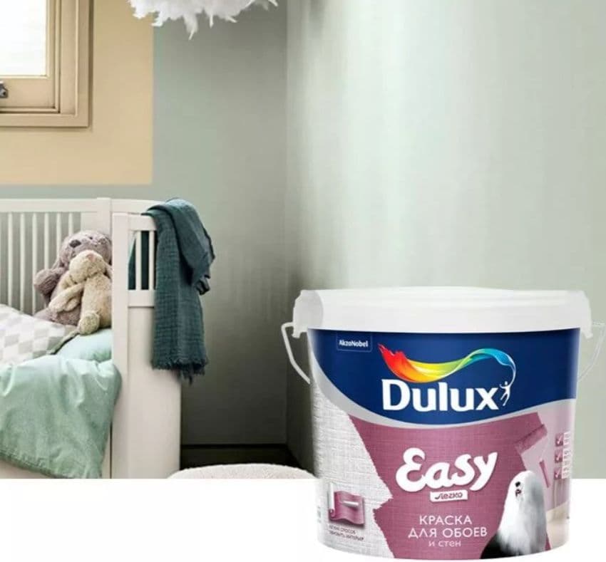 Краска для стен и обоев водно-дисперсионная Dulux Easy матовая база BW 5 л. 4