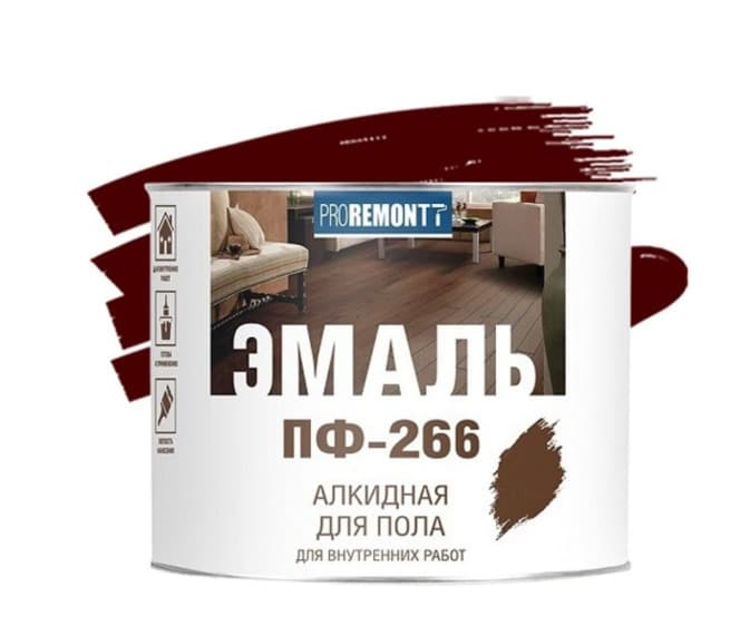 Эмаль ПФ-266 Proremontt красно-коричневая 1,9 кг 2