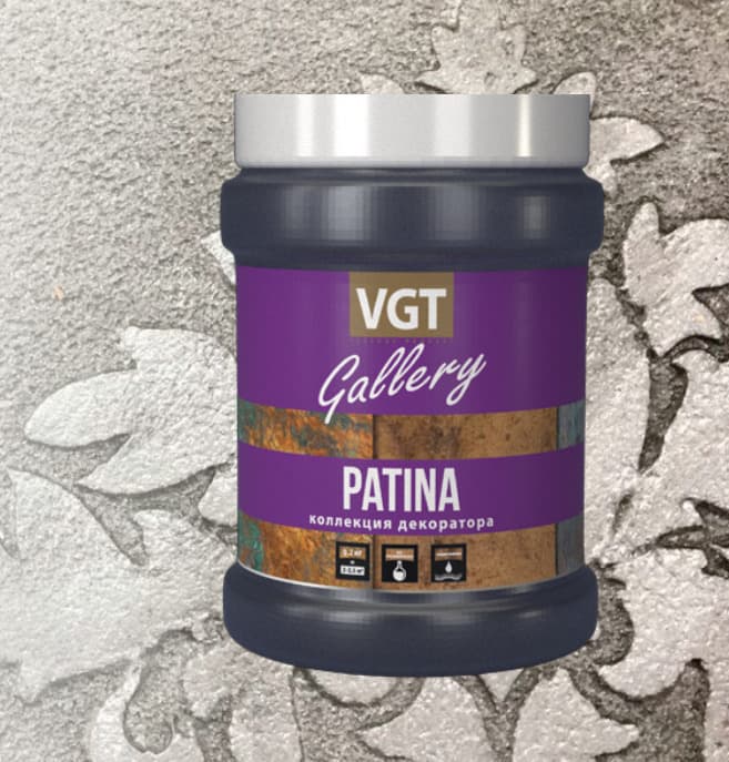 ВГТ Галерея Патина/ Состав лессирующий VGT Gallery матовый с эффектом чернения PATINA "Коллекция декоратора", 0.2 кг 2