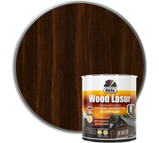 Пропитка-антисептик лессирующая для защиты древесины Dufa Wood Lazur палисандр 0,9 л 1