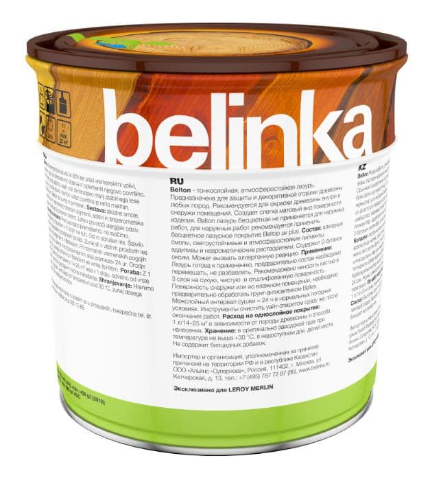 Belinka Belton Декоративная лазурь, 750 мл., бесцветная (цвет № 1) 2