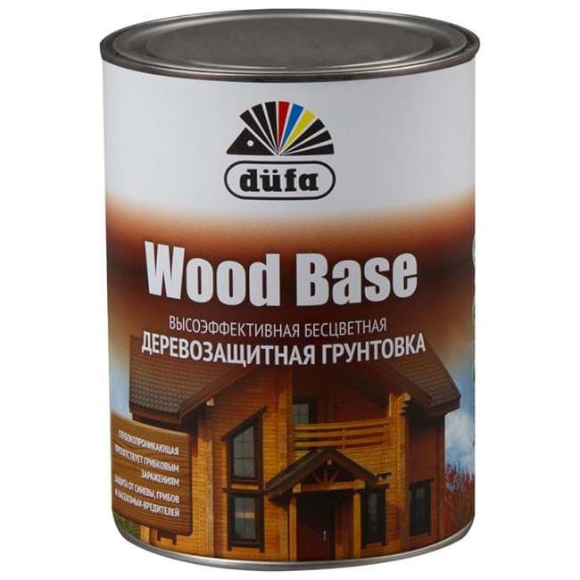 Грунт для защиты древесины Dufa Wood Base с биоцидом бесцветная 1 л. 1