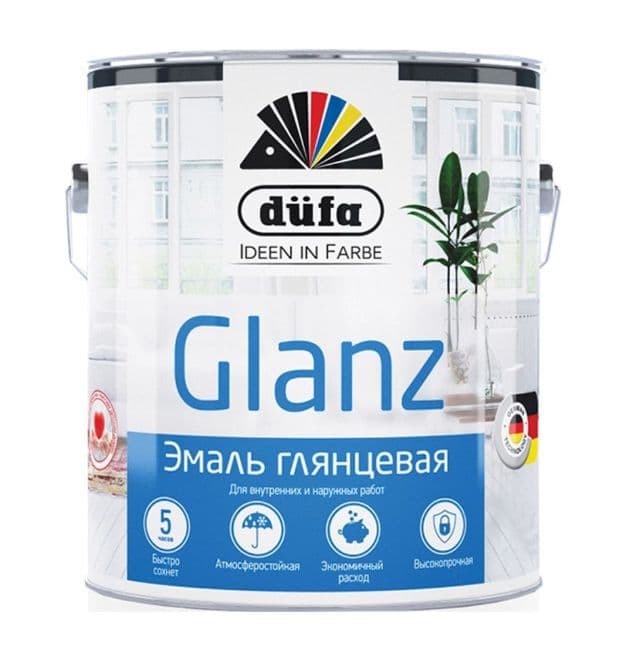 Эмаль для дерева и металла алкидная Dufa Retail Glanz глянцевая белая 2 л 1
