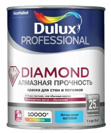 Краска для стен и потолков водно-дисперсионная Luxium Diamond Matt матовая база BW 1 л. 2