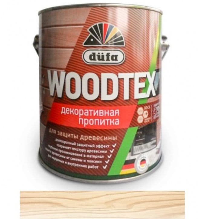ДЮФА / Dufa пропитка декоративная для защиты древесины алкидная Dufa Woodtex бесцветная (0,9л) 4