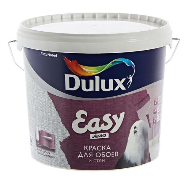 Краска для стен и обоев водно-дисперсионная Dulux Easy матовая база BW 2,5 л. 2
